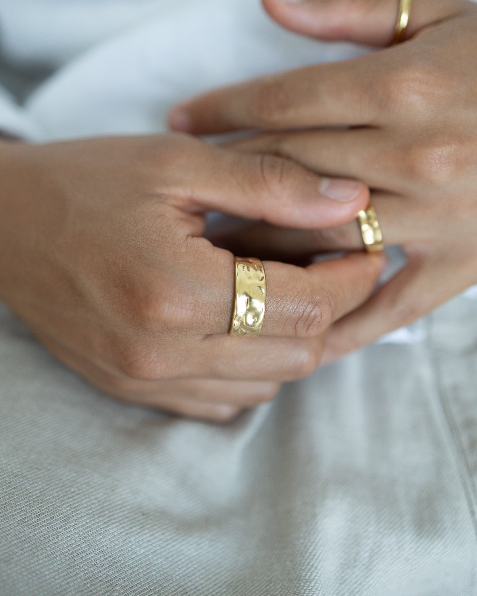 Hammered Ring - Gold