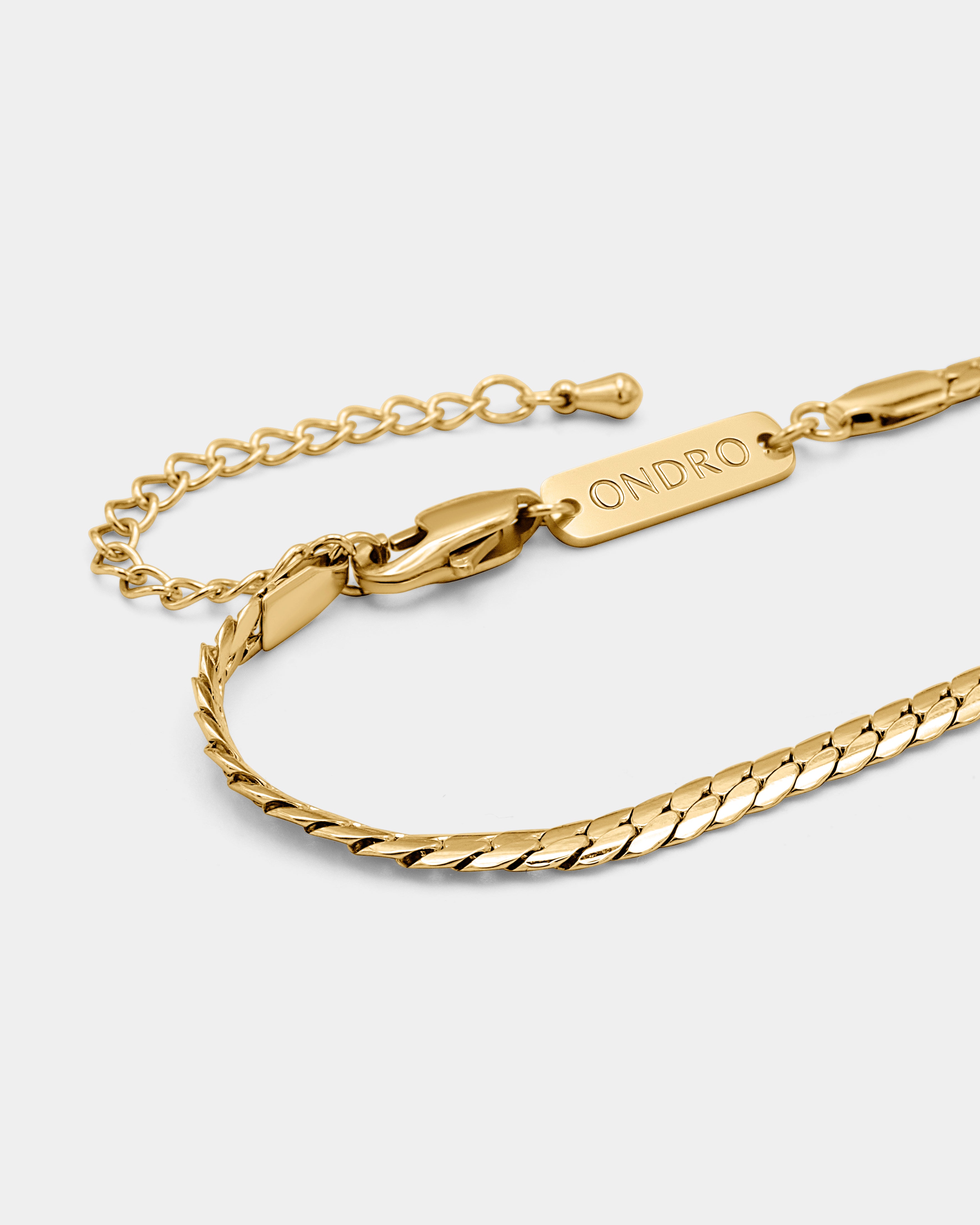Flat Cuban Armband 4mm Gold