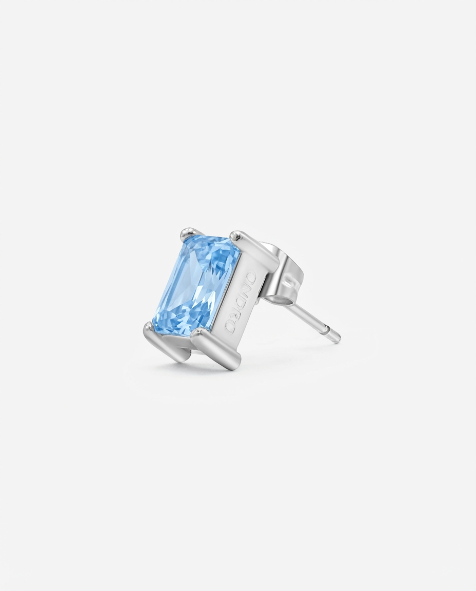Diamond Baguette Ohrring - BabyBlue - Set