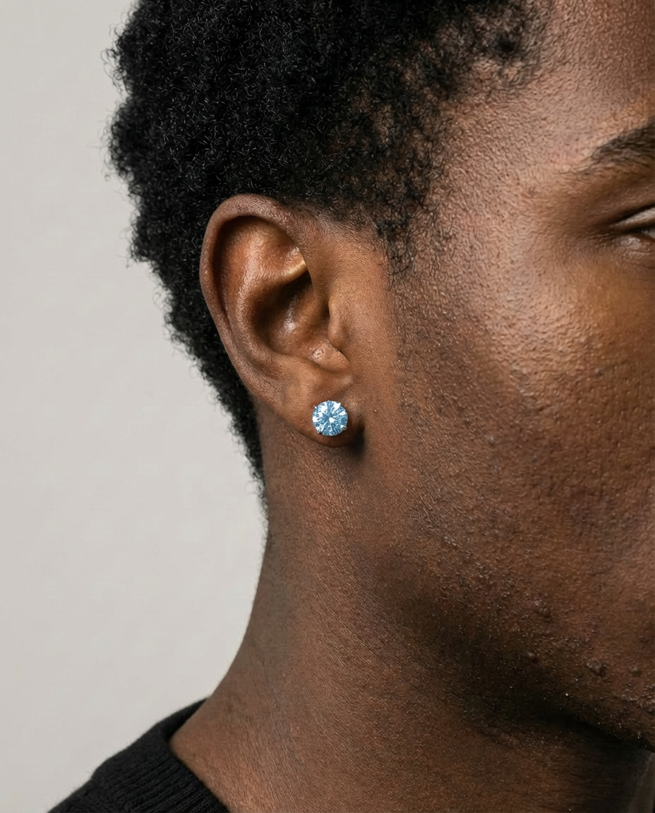 Diamond Ohrring 8mm - BabyBlau - Set