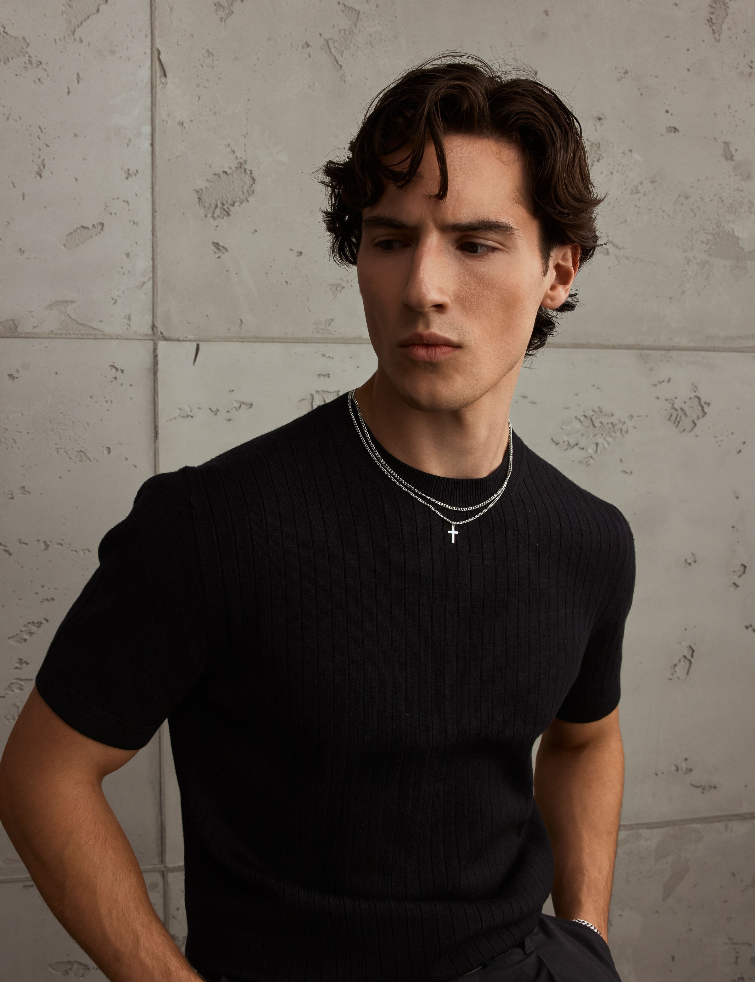 Ketten || ||  Look: Cuban 3mm & Basic Cross Halskette.