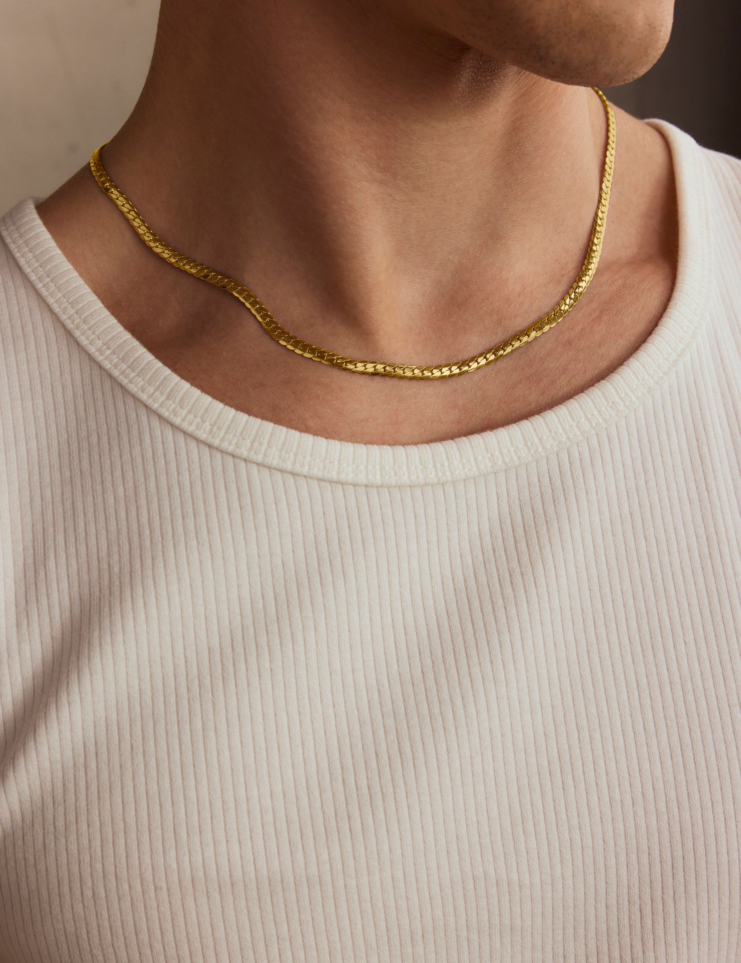 Flat Cuban Halskette 4mm Gold