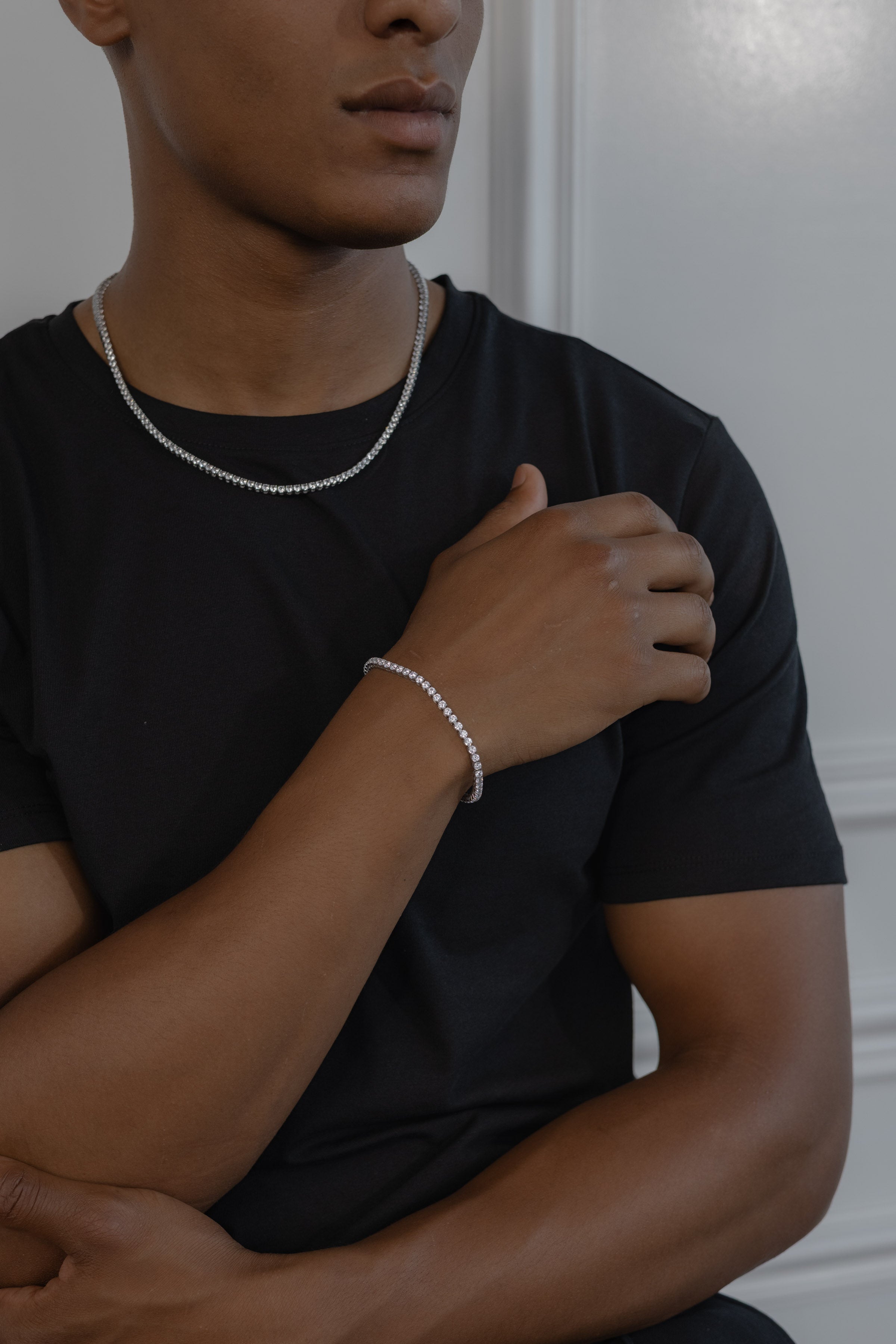 Armband || || Look: Ice Tennis Armband 3mm  Ice Tennis Halskette 3mm