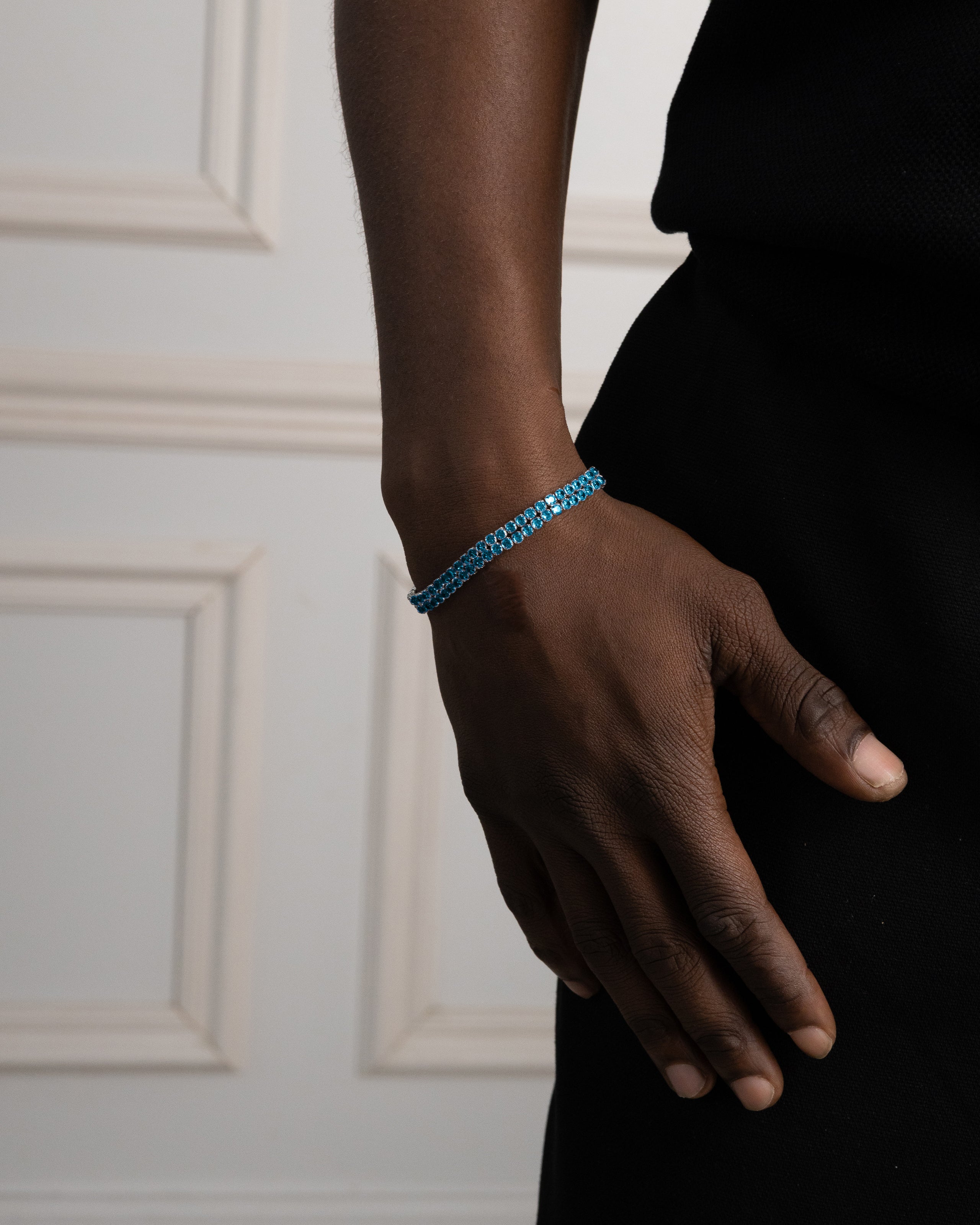 Ice Double Line Armband - Blue