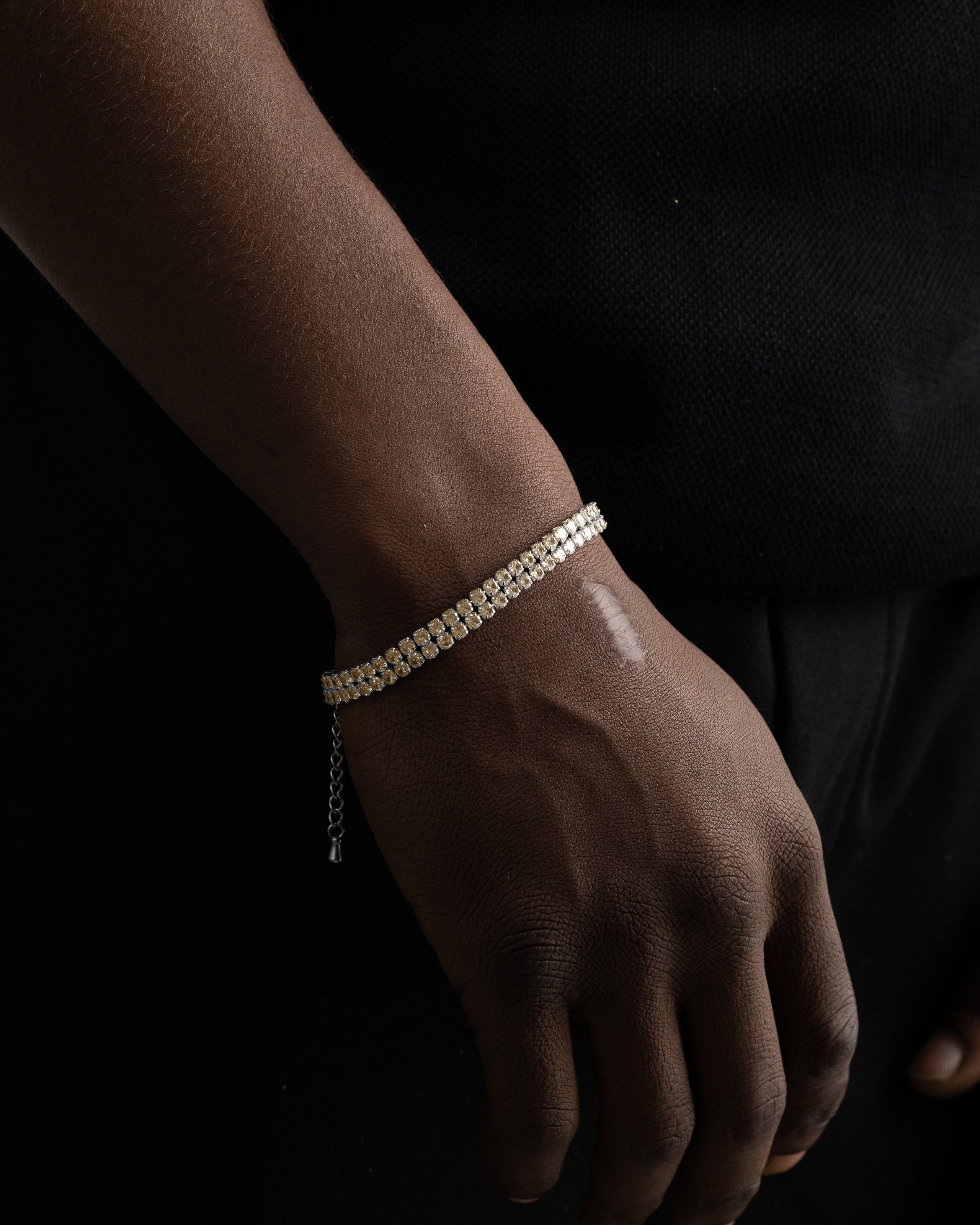 Ice Double Line Armband - Champagne Gold