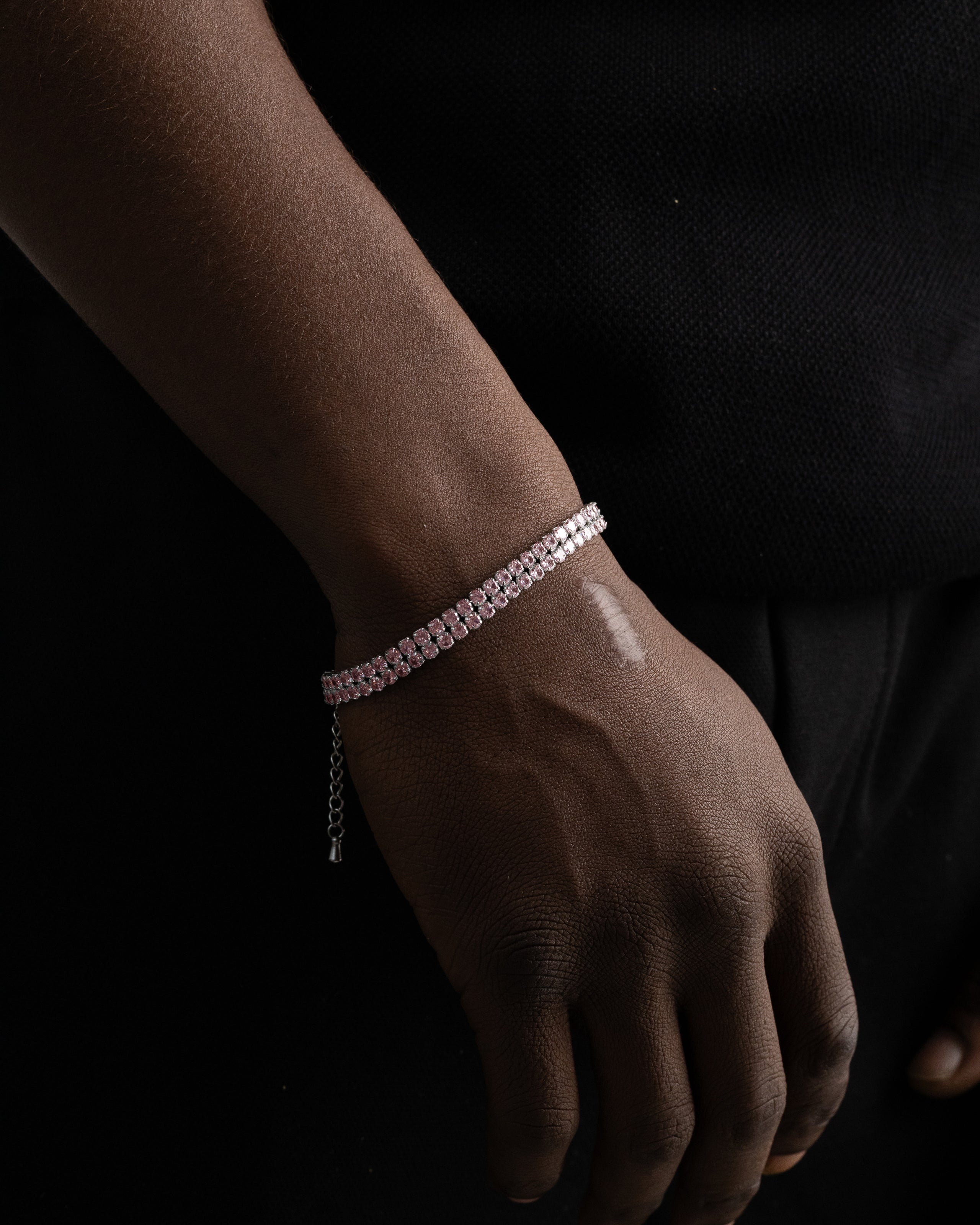 Ice Double Line Armband - Rosé